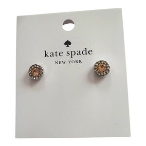 Kate Spade "You're A Gem" Pave Halo Stud Earrings
